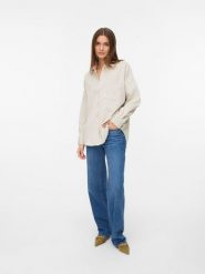 Vero Moda Koszula sztruksowa w kolorze kremowym rozmiar: S. Brązowe koszule Vero Moda, s, bez wzorów, ze sztruksu, bez kołnierzyka, bez ramiączek. Za 134.95 zł.