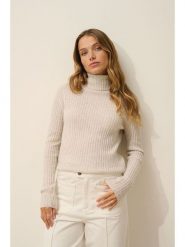 Just Cashmere Kaszmirowy golf "Miraya" w kolorze beżowym rozmiar: L. Brązowe golfy Just Cashmere, l, bez wzorów, z kaszmiru, bez ramiączek. Za 365.42 zł.