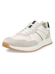 Ecco Skórzane sneakersy "Otm" w kolorze beżowo-granatowo-białym rozmiar: 45. Białe trampki ecco, bez wzorów, z materiału, bez zapięcia. Za 229.95 zł.