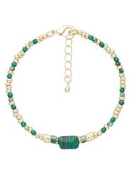 U.S. Polo Assn. Pozłacana bransoletka z malachitem i turkusem rozmiar: onesize. Zielone bransoletki U.S. Polo Assn., z malachitem, metalowe. Za 69.99 zł.
