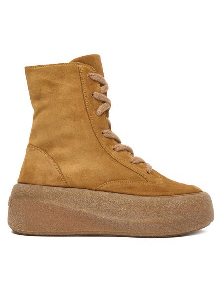 Vic Matié Trzewiki 1H4104D F04H010310 Brązowy. Brązowe botki Vic Matié, bez wzorów, ze skóry, bez obcasa, na koturnie, bez zapięcia. Za 1,089.00 zł.