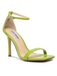 Steve Madden Sandały Uphill SM19000018-31F Zielony. Zielone sandały Steve Madden, bez wzorów, ze skóry, bez obcasa, na szpilce, bez zapięcia. Za 519.99 zł.