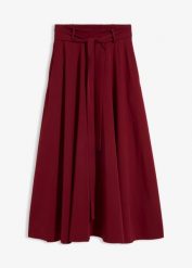 Spódnica maxi z mieszanki wiskozy. Czerwone spódnice bonprix, bez wzorów, z wiskozy, maxi. Za 147.99 zł.