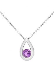 Revoni Złoty naszyjnik z diamentową zawieszką - 46 cm rozmiar: onesize. Szare naszyjniki Revoni, z ametystem, złote. Za 761.99 zł.