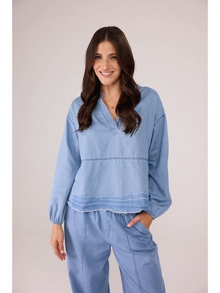 LIEBLINGSSTÜCK Bluzka "Florena" w kolorze błękitnym rozmiar: 34. Niebieskie bluzki LIEBLINGSSTÜCK, bez wzorów, bez kołnierzyka, bez ramiączek. Za 269.95 zł.