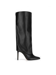 Nine West Kozaki SJ3645-2 Czarny. Czarne kozaki Nine West, z materiału, bez obcasa, na szpilce, bez zapięcia. Za 379.99 zł.
