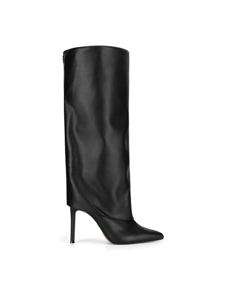 Nine West Kozaki SJ3645-2 Czarny. Czarne kozaki Nine West, z materiału, bez obcasa, na szpilce, bez zapięcia. Za 379.99 zł.