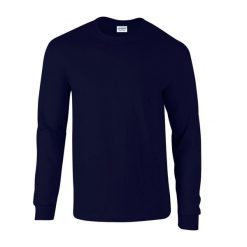 Ultra Bawełniana Koszulka Z Długim Rękawem Unisex Dla Dorosłych. Niebieskie bluzki GILDAN, xl, bez wzorów, z bawełny, sportowe, bez kołnierzyka, bez ramiączek. Za 60.99 zł.