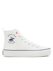 Beverly Hills Polo Club Trampki BHPC026M Biały. Białe trampki Beverly Hills Polo Club, bez wzorów, z materiału, bez zapięcia. Za 149.99 zł.