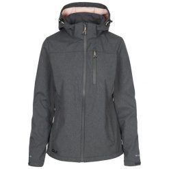 Damska Wodoodporna Kurtka Claren II. Szare kurtki sportowe Trespass, s, bez wzorów, z softshellu, bez kaptura, trekkingowe. Za 260.99 zł.