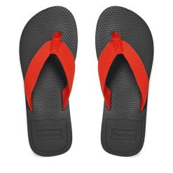 Japonki Hunter. Czerwone klapki Hunter, bez wzorów, bez obcasa. Za 79.99 zł.