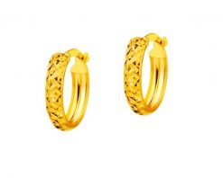 Złote kolczyki - koła, 13 mm. Żółte kolczyki Apart, złote. Za 1,119.00 zł.