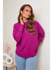 Soft Cashmere Sweter w kolorze fioletowym rozmiar: 38/40. Różowe swetry Soft Cashmere, bez wzorów, bez ramiączek. Za 105.63 zł.