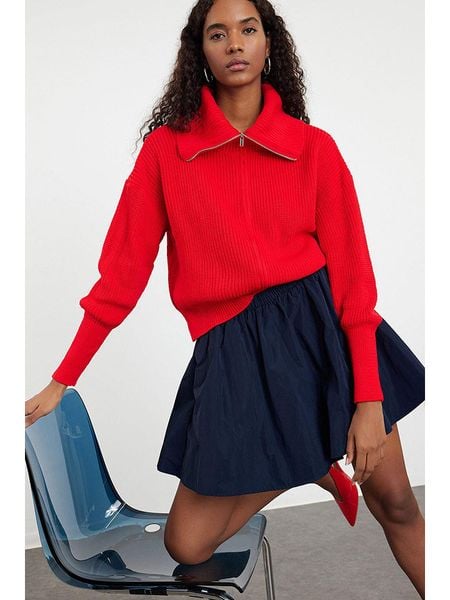 Trendyol Kardigan w kolorze czerwonym rozmiar: M. Czerwone kardigany Trendyol, m, bez wzorów, prążkowane. Za 145.26 zł.