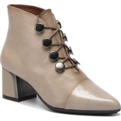 Botki HISPANITAS - Amelia-5 HI99197 Vison. Brązowe botki Hispanitas, bez wzorów, z lakierowanej skóry, bez obcasa, na obcasie, bez zapięcia. Za 649.00 zł.