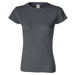 Koszulka Damska Softstyle Heather. Szare bluzki GILDAN, xl, bez wzorów, sportowe, bez kołnierzyka, bez ramiączek. Za 38.99 zł.