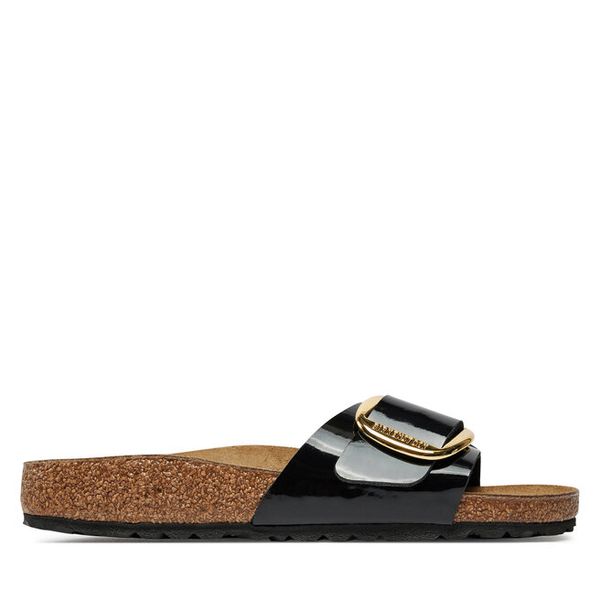 Klapki Birkenstock. Czarne klapki Birkenstock, bez wzorów, bez obcasa. Za 499.99 zł.