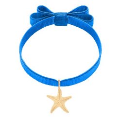 Bransoletka z zawieszką Starfish na turkusowej wstążce. Niebieskie bransoletki Lilou, pozłacane. Za 148.00 zł.