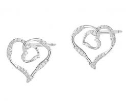Kolczyki srebrne z cyrkoniami - serca. Szare kolczyki Apart, z cyrkonią, srebrne. Za 169.00 zł.