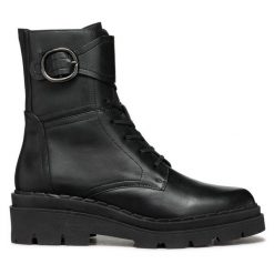 Botki Geox. Czarne botki Geox, bez wzorów, bez obcasa, na płaskiej podeszwie, bez zapięcia. Za 719.99 zł.