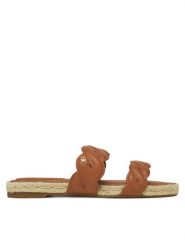 Tommy Hilfiger Espadryle Leather Rope Espadrille Mule FW0FW08503 Brązowy. Brązowe espadryle TOMMY HILFIGER, bez wzorów, ze skóry, bez obcasa, bez zapięcia. Za 319.99 zł.
