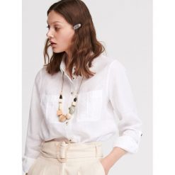 Długa koszula z lnu - Biały. Koszule Reserved. Za 139.99 zł.