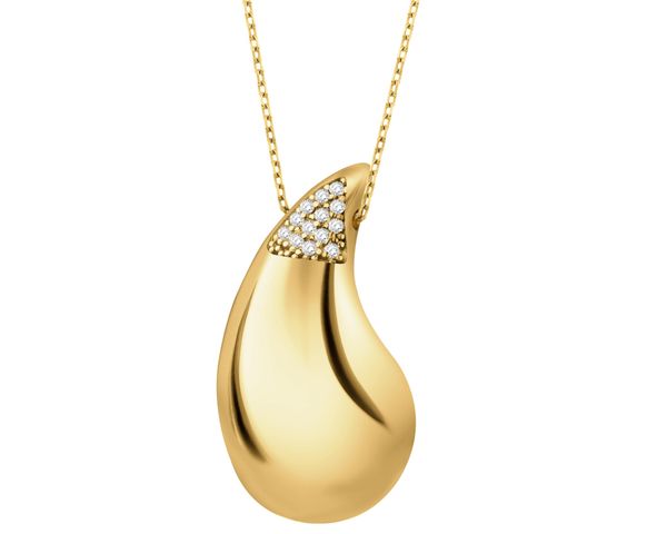 Złoty naszyjnik z cyrkoniami - łezka. Żółte naszyjniki Apart, z cyrkonią, złote. Za 1,299.00 zł.