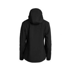 Kurtka damska typu softshell CASTER W z membraną AWPS, termiczna i wiatroszczeln. Czarne kurtki sportowe Izas, bez wzorów, z softshellu, trekkingowe. Za 326.04 zł.