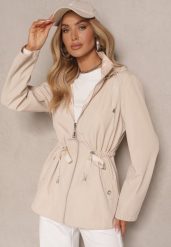 Jasnobeżowa Kurtka Parka o Dwustronnym Kroju z Kapturem i Ściągaczem Tillionne. Brązowe kurtki Renee, l, z jeansu, eleganckie, z kapturem. Za 129.99 zł.