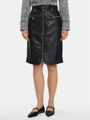 Morgan Spódnica z imitacji skóry 241-JSUKO Czarny Straight Fit. Czarne spódnice Morgan, bez wzorów, ze skóry. Za 139.99 zł.