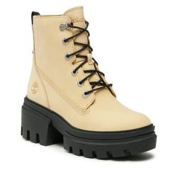 Botki Timberland. Żółte botki Timberland, bez wzorów, bez obcasa, na słupku, bez zapięcia. Za 869.99 zł.