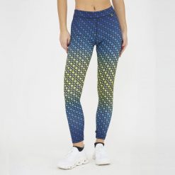 Legginsy treningowe damskie NETMESH. Niebieskie legginsy ELPLAYER, bez wzorów, z elastanu. W wyprzedaży za 80.00 zł.