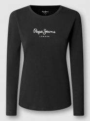 Pepe Jeans Koszulka "New Virginia" w kolorze czarnym rozmiar: S. Czarne bluzki Pepe Jeans, s, bez wzorów, z jeansu, bez kołnierzyka, bez ramiączek. Za 104.99 zł.