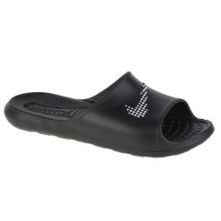 Klapki basenowe damskie Nike Victori One Slide. Czarne klapki Nike, bez wzorów, z materiału, bez obcasa. Za 259.99 zł.