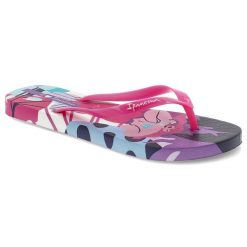 Różowe Japonki Ipanema Modne Obuwie Damskie. Białe klapki Ipanema, bez wzorów, z materiału, bez obcasa. Za 99.99 zł.
