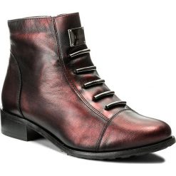 Botki EKSBUT - 66-4088-F95-1G Bordo/Czarny. Czarne botki Eksbut, bez wzorów, ze skóry, bez obcasa, na obcasie, bez zapięcia. W wyprzedaży za 239.00 zł.