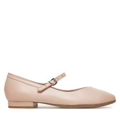 Baleriny Marco Tozzi. Brązowe baleriny Marco Tozzi, bez wzorów, bez obcasa. Za 209.99 zł.