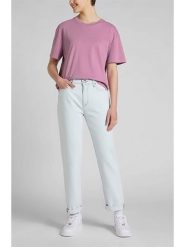 Lee Dżinsy "Carol" - Mom fit - w kolorze błękitnym rozmiar: W28/L35. Niebieskie jeansy Lee, l, bez wzorów. Za 216.45 zł.