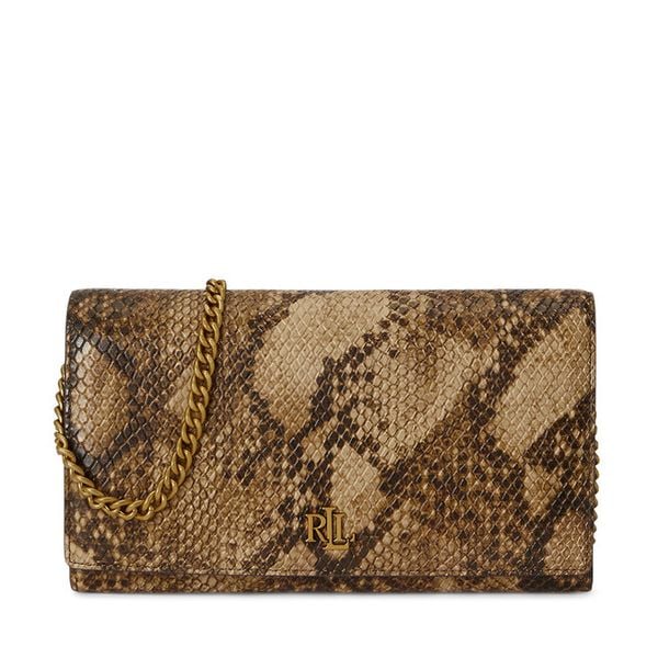Torebka LAUREN RALPH LAUREN. Brązowe kopertówki Lauren Ralph Lauren, bez wzorów, bez dodatków. Za 890.99 zł.