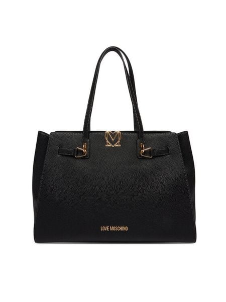 LOVE MOSCHINO Torebka JC4124PP1OLM0000 Czarny. Czarne shopper Love Moschino, bez wzorów, ze skóry, bez dodatków. Za 1,099.00 zł.