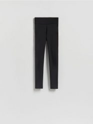Gładkie legginsy - czarny. Czarne legginsy Reserved, l, bez wzorów, z dzianiny. Za 89.99 zł.