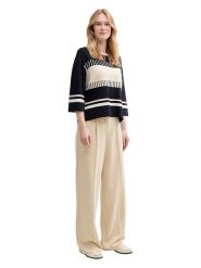 Tom Tailor Sweter w kolorze granatowo-beżowym rozmiar: XL. Brązowe swetry Tom Tailor, xl, bez wzorów, bez ramiączek. Za 88.02 zł.