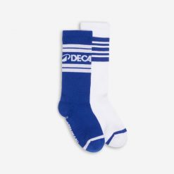 Skarpety do połowy łydki 2 sztuki. Białe skarpety DECATHLON, bez wzorów, z bawełny. Za 39.99 zł.