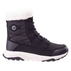 Buty zimowe damskie Hi-Tec Mestia Mid WP Wo's - czarne, Rozmiar buta 39. Czarne obuwie sportowe Hi-tec, na zimę, z polaru, bez zapięcia, trekkingowe. Za 209.99 zł.