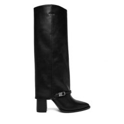Kozaki Nine West. Czarne kozaki Nine West, bez obcasa, na słupku, bez zapięcia. Za 359.99 zł.