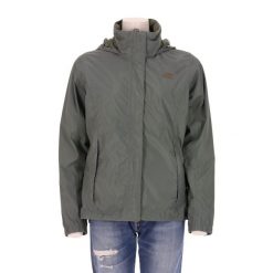 Second life - Kurtka przeciwdeszczowa damska DryVent TNF khaki - Jak nowy. Zielone kurtki sportowe The North Face, bez wzorów, z softshellu, bez kaptura, trekkingowe. Za 255.56 zł.