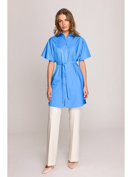 Stylove Tunika w kolorze niebieskim rozmiar: L/XL. Niebieskie tuniki Stylove, na co dzień, l, bez wzorów, z bawełny, bez kołnierzyka, bez ramiączek. Za 98.95 zł.