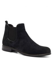 Lasocki Botki OCE-LINDA-01 Czarny. Czarne botki Lasocki, bez wzorów, z materiału, bez obcasa, na płaskiej podeszwie, bez zapięcia. Za 119.99 zł.
