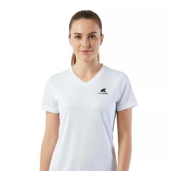 Koszulka sportowa Performance damska. Białe koszulki sportowe FJORK MERINO, bez wzorów, z elastanu, bez ramiączek, trekkingowe. Za 399.00 zł.