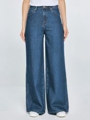 Jeansy damskie z szeroką nogawką granatowe Emily 532. Niebieskie jeansy Big Star, l, bez wzorów, z podwyższonym stanem. Za 349.99 zł.